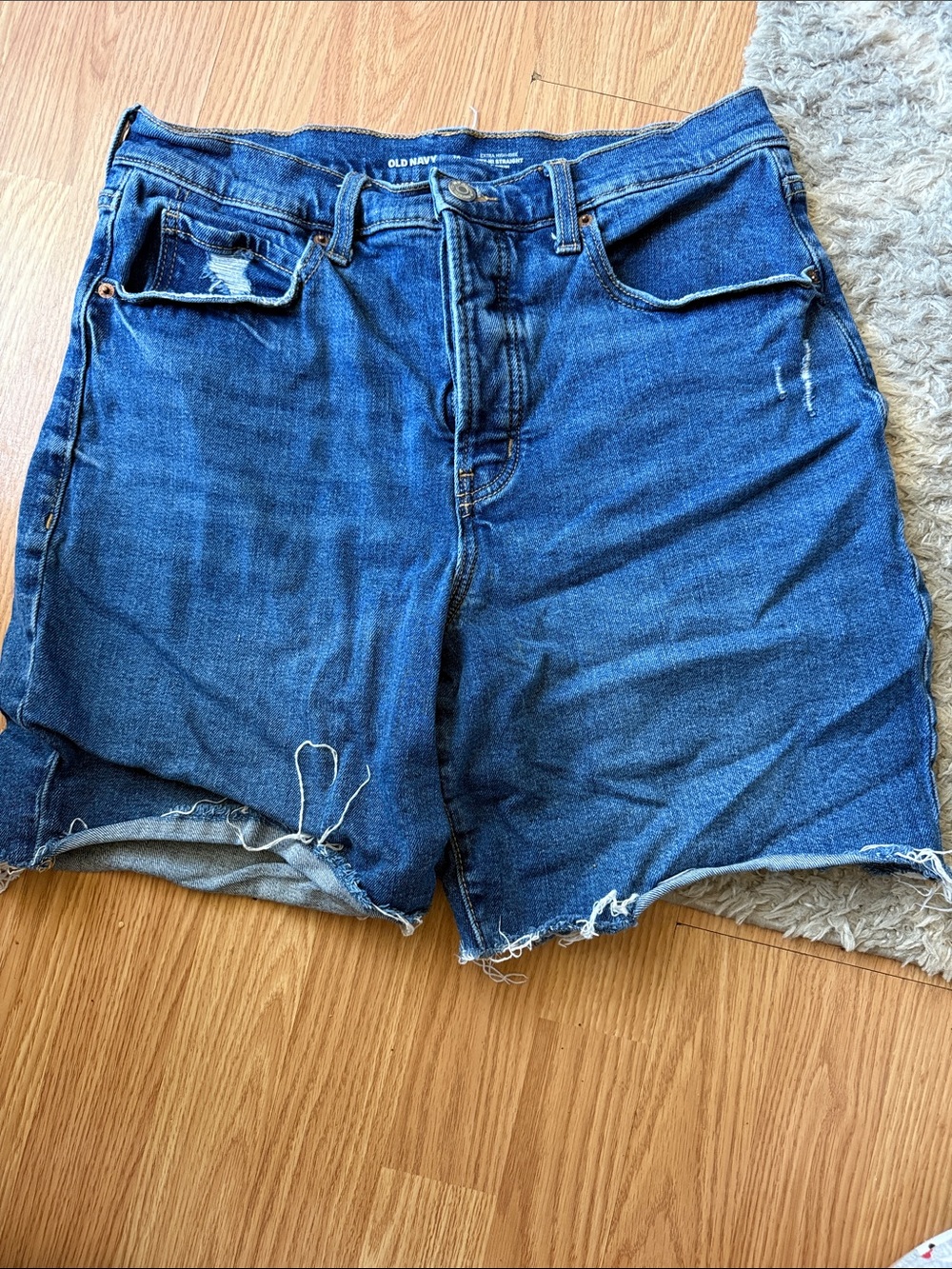 Old Navy Dark Blue Distressed Denim Shorts
